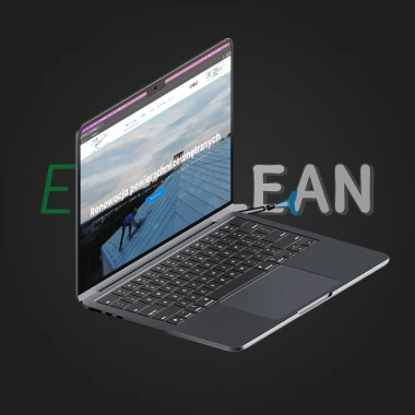 Laptop ze stroną internetową ErClean