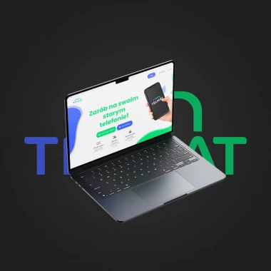 Laptop ze stroną internetową TelMat